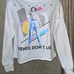 White Graphic Long Sleeve Shirt